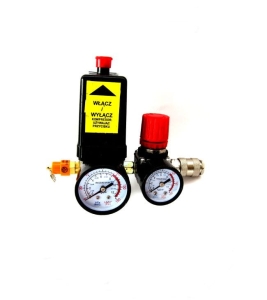 Wyłącznik ciśnieniowy kompresora z reduktorem i manometrami