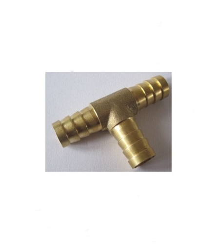 Trójnik T na węża 10 mm 3-8 Mosiądz.jpg